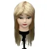 Cabello largo rubio cabeza de imitación modelo de exhibición peinado de belleza práctica de tiro accesorios peinado diseño de muestras mostrar con Item Picture